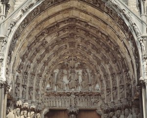 Arte Gótico: Tímpano de la bahía central del portal sur de la Basílica de Notre Dame de Chartres de French School