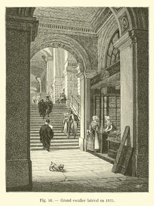 Gran escalera lateral en 1825 de French School