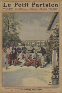Grandes maniobras del ejército francés: una barbería al aire libre de French School