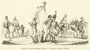 Grabado al agua fuerte de Duplessi-Bertaux de French School
