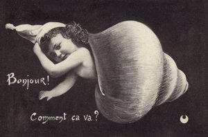 Tarjeta de felicitación (litografía) de French School