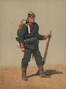 Granadero del Regimiento de Granaderos del Rey, 2ª Prusia Occidental, No 7, Marcha de Campo