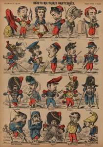 Caricaturas militares grotescas de French School