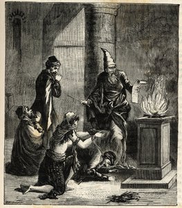 Guebres (o Zoroastrianos) - Adoradores del fuego - Grabado en “Sciences à la portée de tous - physics et chimie populaires” por Alexis Clerc. Finales del siglo XIX. Colección privada de French School