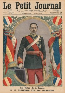 Huéspedes de Francia, S. M. Alfonso XIII, Rey de España, ilustración de portada de 