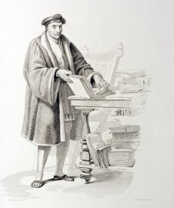 Guillaume Budé (1467-1540), erudito y filósofo humanista francés (grabado) de French School