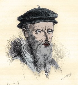 Guillaume Farel - William Farel - 1489-1565 - grabado de 