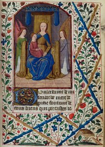 H/L-3-3 fol. 148r Virgen y Niño, del Libro de Horas, Uso de París, mediados del siglo XV