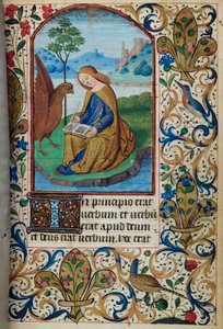 H/L-3-3 fol. 14r San Juan Evangelista, del Libro de Horas, Uso de París, mediados del siglo XV