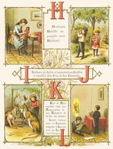 H I J K L: Habilidad, Jardín, Iris, Jazmín, Canguros, Kakato, Linterna mágica, Libros de imágenes
