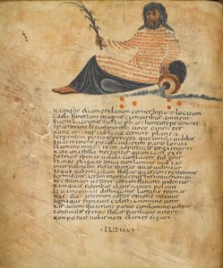 Harley 647, fol.10v Ilustración de la constelación Eridanus, y texto, c.820-40 (vitela) de French School