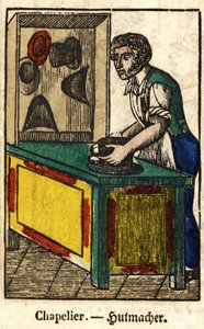 Sombrerero; Serie sobre oficios, imagen de Epinal del siglo XIX
