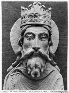 Cabeza de Clodoveo I, de la iglesia Notre-Dame de Corbeil (detalle)