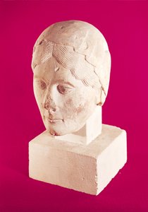 Cabeza de una mujer, de la Catedral de Cambrai de French School