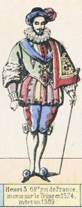 Enrique III, 62º rey de Francia, subió al trono en 1574, murió en 1589 de French School
