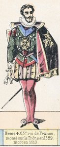 Enrique IV, 63º rey de Francia, subió al trono en 1589, murió en 1610 de French School