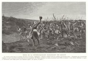 Henri de la Rochejaquelin arengando a sus soldados, Revuelta de Vendée, Francia de French School