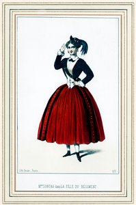 Henriette Sontag, soprano alemana, en La fille du régiment de Donizetti de French School