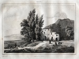 Ermita del Monte Vesubio - ERMITAGE DU VESUVE NÁPOLES ITALIA - Vesubio Grabado de 