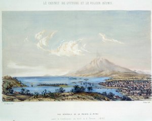 Historia de las colonias francesas: vista general de Pointe-à-Pitre en Guadalupe antes del terremoto del 8/02/1843