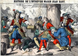 Historia del intrépido marinero Jean Bart Jean Bart (1650-1702), corsario francés. Imágenes de Epinal de finales del siglo XIX. de French School