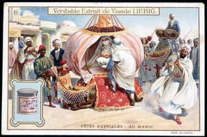 Luna de miel en Marruecos - cromo. Liebig, v. 1895 de French School