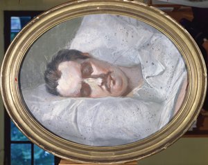Honoré de Balzac (1799-1850) en su lecho de muerte, 15 de agosto de 1850 de French School