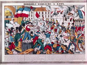 Horrible Masacre en Lyon, 9 de abril de 1834 de French School