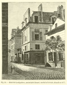 Hotel de Lesdiguières, antiguo hotel Zamet, calle de la Cerisaie, demolido en 1877 de French School
