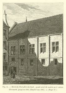 Hotel del Caballero del Guet, que sirvió de alcaldía al 4º distrito hasta 1860, demolido hacia 1864 de French School