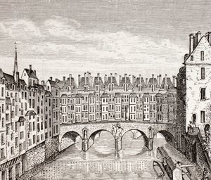 Casas en el Puente Saint-Michel, París, 1875