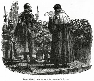 Hugh Capet toma el juramento, c.1882 de French School