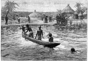 Zoo humano - exposición etnográfica de África Occidental en Champ de Mars (París) de French School