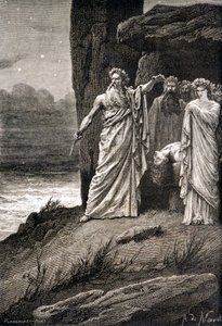 Sacrificio humano por un druida - en “Historia de Francia desde los tiempos más remotos hasta 1789” por M. Guizot de French School