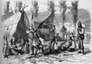 Campamento de emigrantes húngaros en Vatimont, Mosela (57) de French School