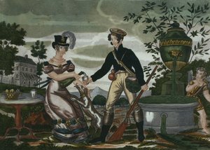 Encuentro de caza, lámina 2, principios del siglo XIX
