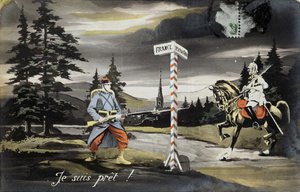 Estoy listo, postal de la Primera Guerra Mundial, 1914 de French School