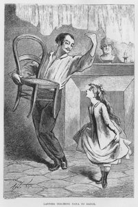 Ilustración para El Asesino, una novela realista, de Emile Zola de French School