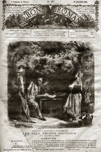 Ilustración para la novela de Eugene Sue “Los Siete Capitales” aparecida en “Los Buenos Romanos” del 29/11/1864 de French School