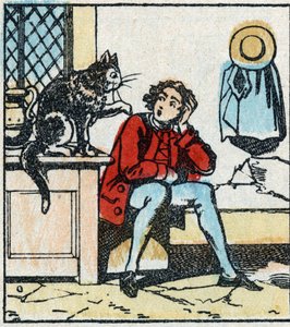 Ilustración del cuento de Charles Perrault "El gato con botas". Grabado en madera de Imaging Pellerin - Epinal, finales del siglo XIX. de French School