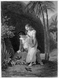Ilustración de “Paul y Virginia”. Novela de Henri Bernardin de Saint Pierre (Saint-Pierre o St-Pierre), escritor francés (1737-1814)
