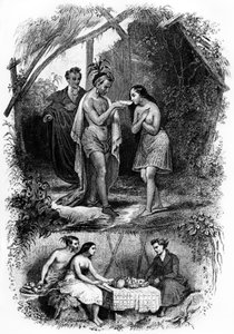 Ilustración de la novela "Les Natchez" de François René de Chateaubriand de French School