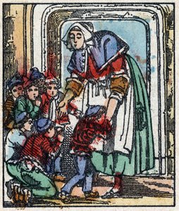 Ilustración del cuento "Pulgarcito" de Charles Perrault. Grabado en madera de Imaging Pellerin - Epinal, sd. Finales del siglo XIX.