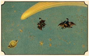 Ilustración del libro "Viaje a la luna antes de 1900" de A. de Ville-d
