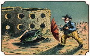 Ilustración del libro "Viaje a la luna antes de 1900" de A. de Ville-d