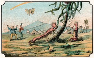Ilustración del libro "Viaje a la luna antes de 1900" de A. de Ville-d