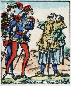 Ilustración del cuento “Las Aventuras de Grand Flandrin” Grabado en madera de Imaging Pellerin - Épinal, s.d. Finales del siglo XIX.