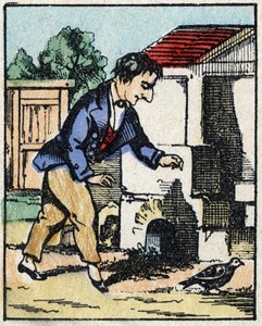 Ilustración del cuento “Historia Verídica de Jeannot Serinet” Grabado en madera de Imagerie Pellerin - Epinal, sd. Finales del siglo XIX. de French School