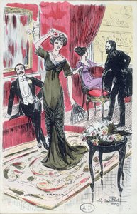 En el Foyer del Teatro, postal 1910