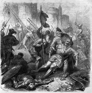 En la batalla contra Enrique IV del Sacro Imperio Romano Germánico el 14 de octubre de French School